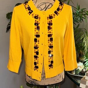 Kate Spade wool, cashmere, jeweled cardigan like new condition